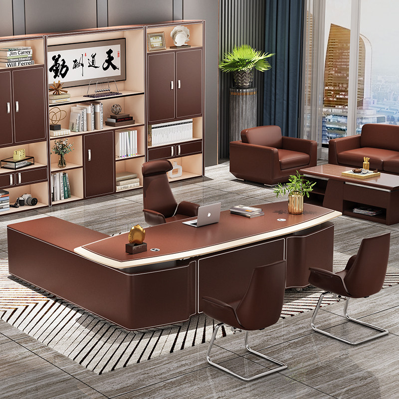 Light Extravagant Boss Table Presidents Table Brief Modern Upscale Atmospheric Office Manager Desk Chair Big Bandae