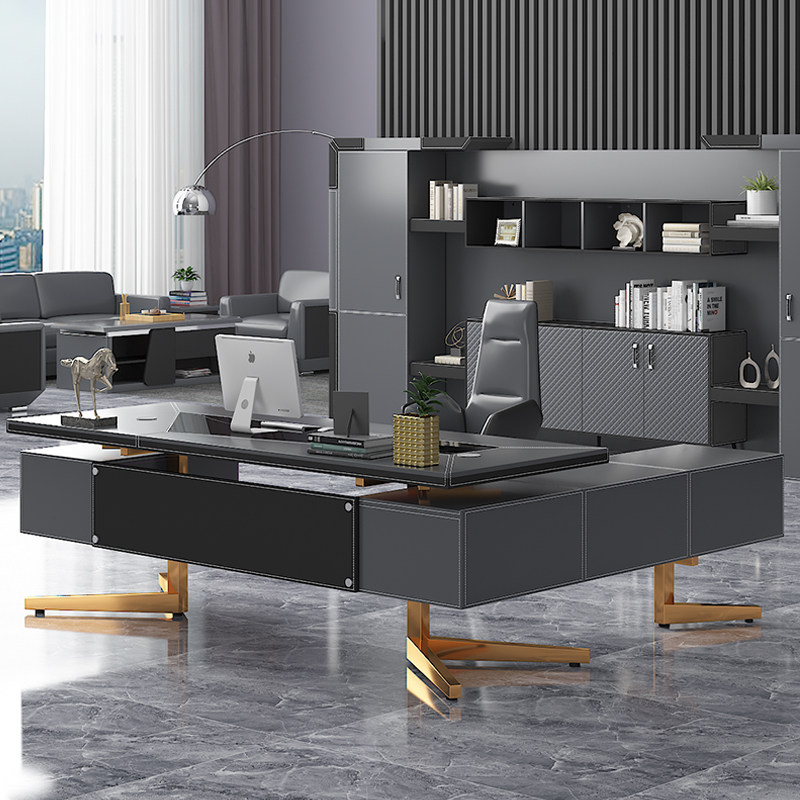 Light Extravagant Boss Table Desk Brief Modern Office Big Bandae Upscale President Manager Desk Chair Combination