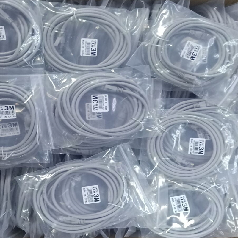 Over five classes of non - shielded oxygen - free copper finished wire twisted pair 3 meters computer room router CAT5 crystal head