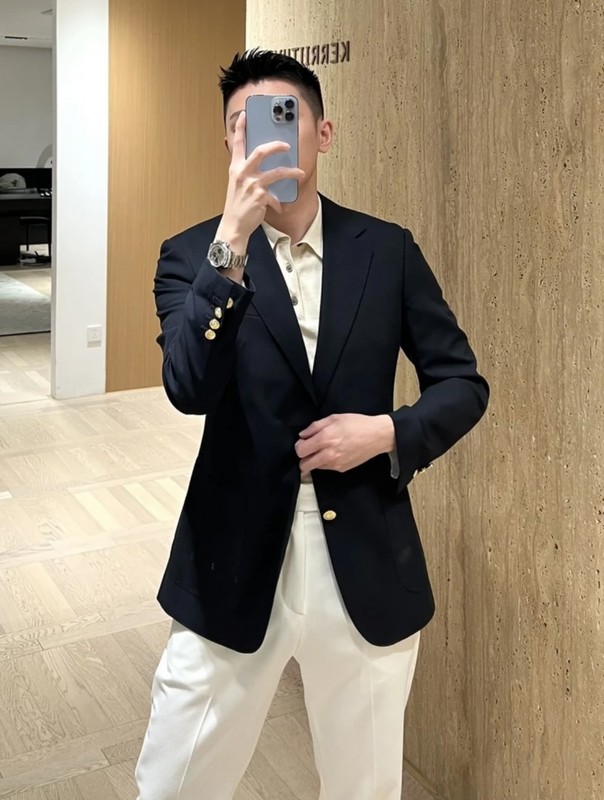 Italian Shen Outfit Brizawa Men's Suit British Retro Handsome Metal Buckle Business Casual No-Iron Suit Jacket