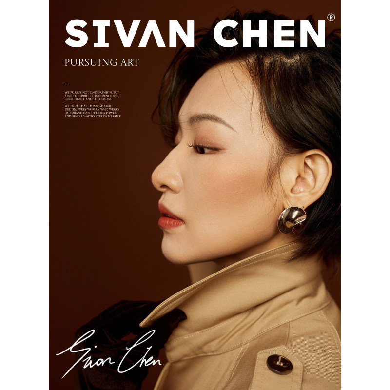 【Xiwen Premium】Stand Collar Front Placket Lace Hollow Double Palace Silk Long Sleeve Top 261758