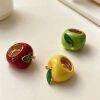 Niche cute oil dripping macaron color apple ring sweet temperament age-reducing girlish ins style ring