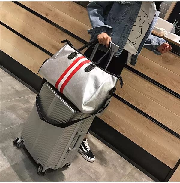 Túi du lịch Ribbon mới Túi thể dục công suất lớn Túi du lịch khoảng cách ngắn Túi du lịch Unisex - Túi du lịch túi mcm