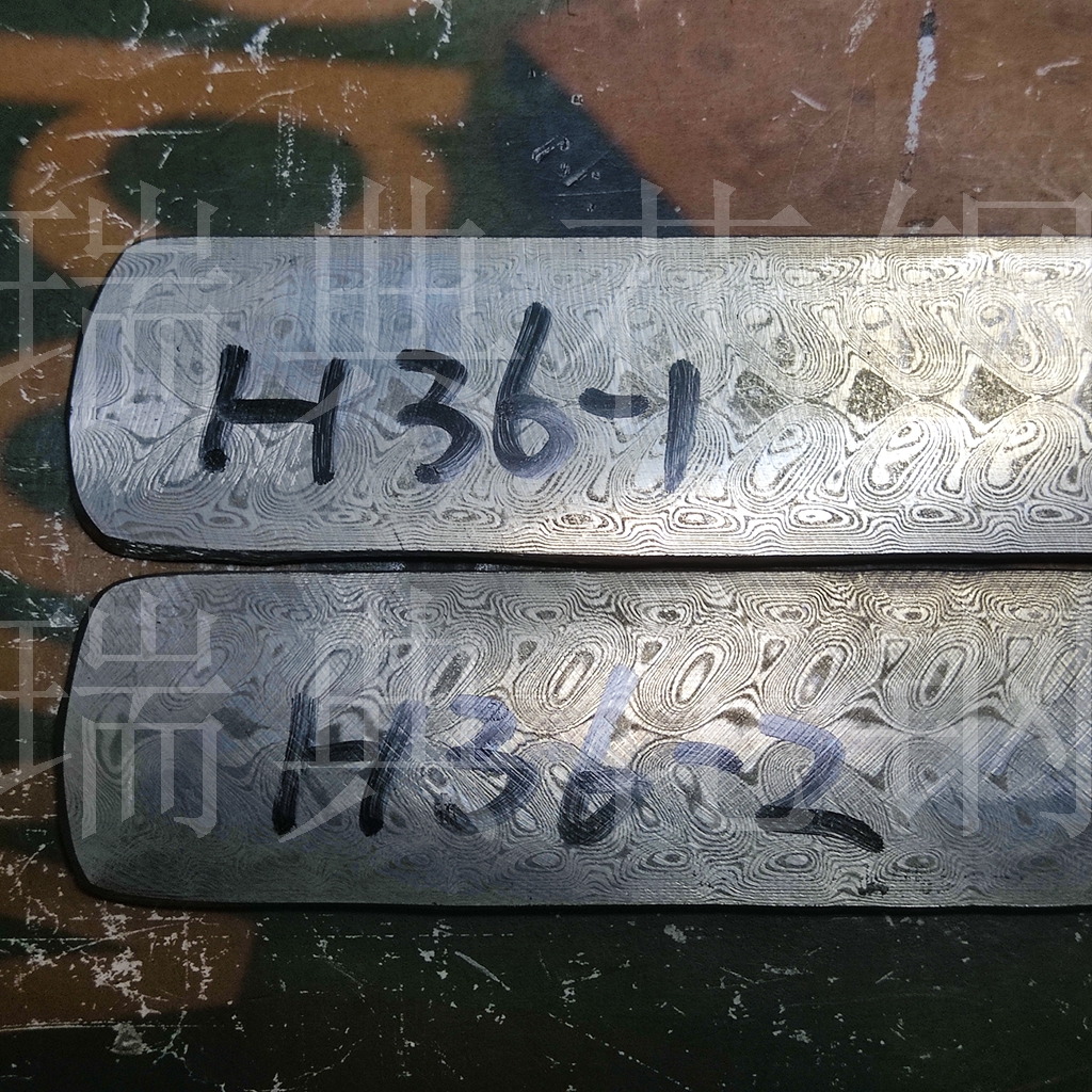 Heated fishbone 100*28*2 6 Swedish powdered Damascus steel