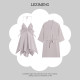 Lezimeng Couple Pajamas Summer Ice Silk Thin Feminine Suspender Nightgown Robe Home Clothes Short Sleeve Men's suit