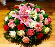 Simulation table flower fake flower big round countertop decoration floral decoration hotel turntable table flower opening welcome flower