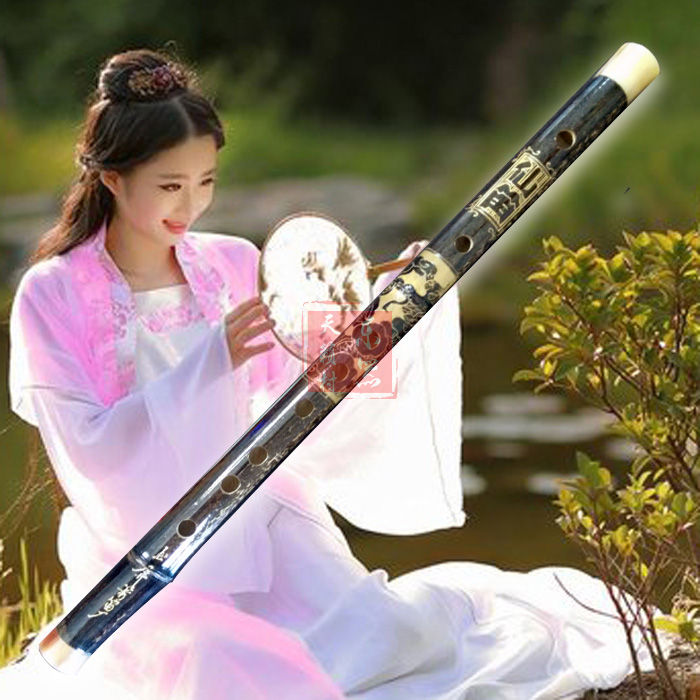 Short purple bamboo embossed flute only 34-47 cm special offer free flute membrane cloth cover jade screen manufacturer