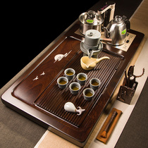 Ebony tea set Tea tray set Household set Solid wood Kung Fu tea tray set Tea cup set Automatic