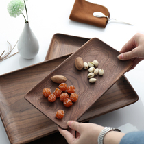Black Walnut Simple Japanese Wooden Tea Plate Rectangular Nordic Food Inventory CARE CARE CASE FOOD THE CASE