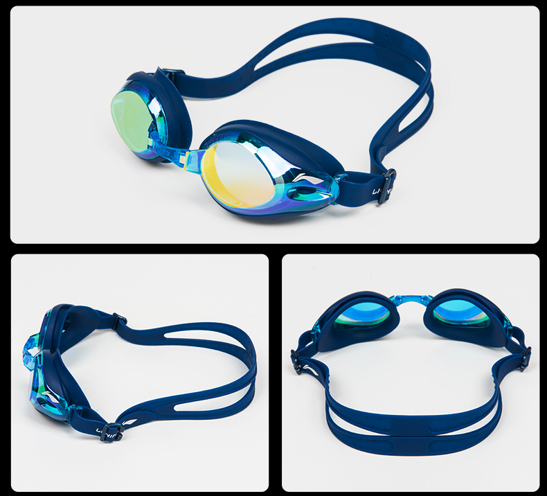 Kính râm Li Ning nam kính bơi lớn HD cận thị chống sương mù trẻ em kính bơi mũ bơi phù hợp với thiết bị bơi nữ - Goggles kính bơi phoenix