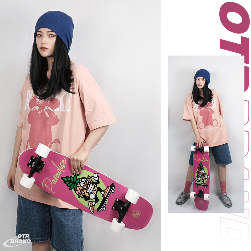 OTR professional big fish board walking brush street skateboard Single rocker Teen male and female students Land surfboard free pedaling