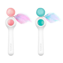 Light annual ring automatic telescopic cat stick long rod fairy feather mint ball relief pet cat toy supplies