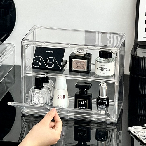 Прозрачные настольные духи, косметическая коробка для хранения для ухода за кожей, туалетный столик, помада