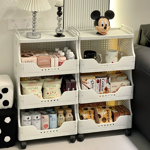 Стеллаж для хранения, тележка для закусок, полка для хранения в гостиной, общежитие, сэндвич, многослойная полка для отделки пола, мобильная стойка для хранения