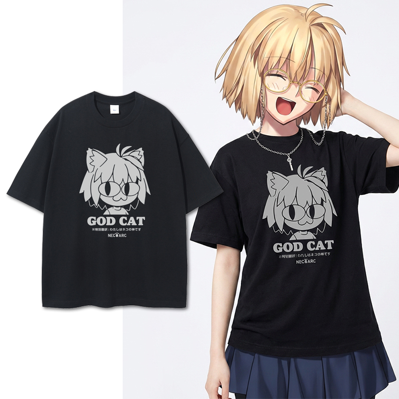 Capsule Studio Two-Dimensional Moon Princess Anime Erkelt Cat Princess Short-Sleeve Heavyweight Pure Cotton Casual Loose T-Shirt