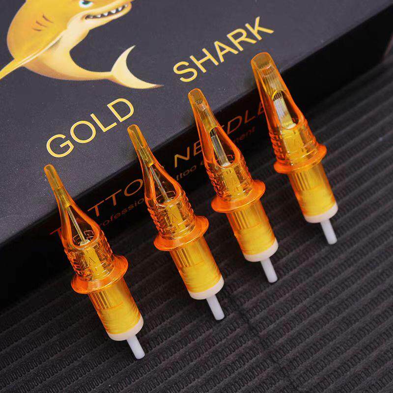 Gold Shark Tattoo Integrated Needle for Line Drawing, Round Needle for Shading, Curved Straight Row Tattoo, Shiny Tattoo Equipment, 20 Pieces/Box Gold Shark Tattoo Integrated Needle for Line Drawing, Round Needle for Shading, Curved Straight Row Tattoo, Shiny Tattoo Equipment, 20 Pieces/Box