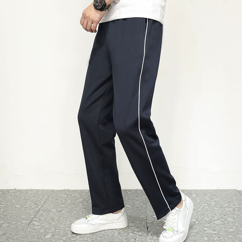 Men and women fall school uniforms pants one bar white edge junior high school deep blue high school student large size school pants school suit pants