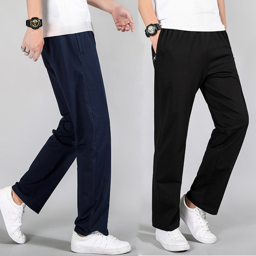Summer cotton breathable sports pants plain color school uniform pants for middle and high school students straight pants for girls running pants
