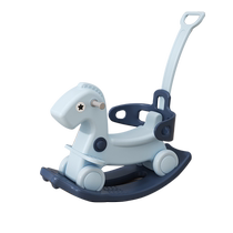 Trojan childrens rocking horse one-year-old baby one-year-old gift dual-purpose baby rocking horse yo-yo car two-in-one rocking chair