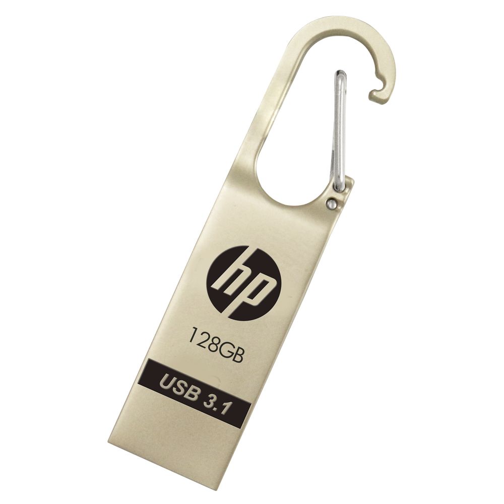 HP flash drive 128G office USB flash drive portable ring buckle waterproof flash drive student USB flash drive USB3 1 metal anti-fall new product