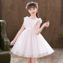 White Princess Dress Girl Summer Girl Skirt Summer Dress Child Wedding Dress Floral Dress White Dress White Dress Performance Gown