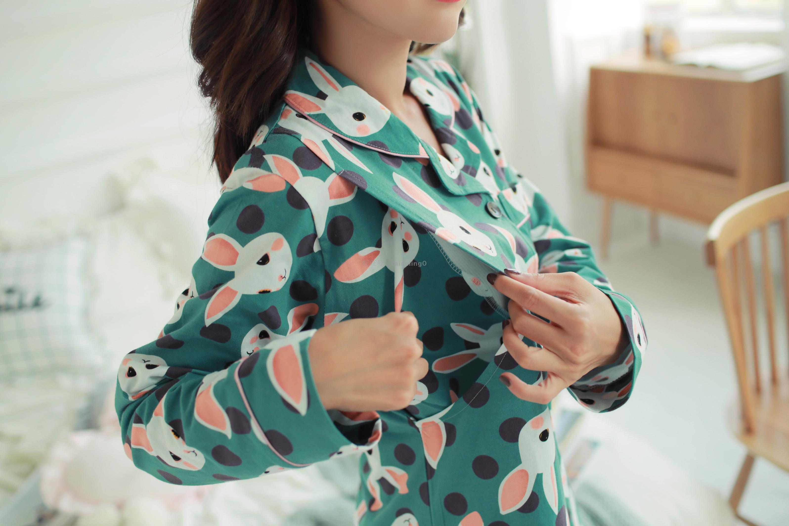 Bộ đồ ngủ dài tay cotton cho bố mẹ và bé thỏ dễ thương cho bé trai và bé gái các kiểu đồ bộ mặc ở nhà đẹp