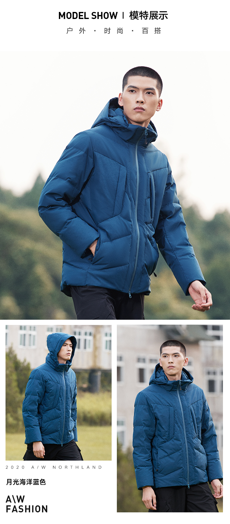 奥地利国宝级品牌 诺诗兰 男士拒水鹅绒 加厚连帽羽绒服 图4