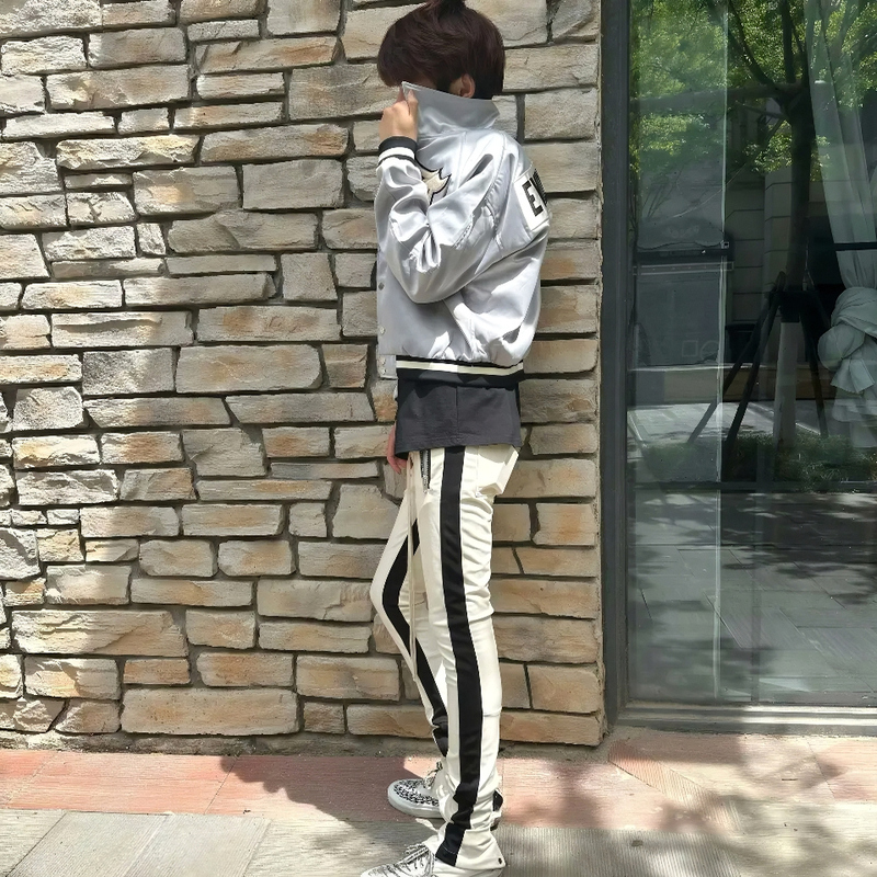 Bright Uncle's Fogth Main Line Silver Jacket, Autumn and Winter Layered Silver Glossy Short Jacket, High Street Item