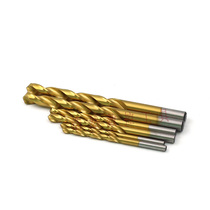 Jinda fully ground titanium plated twist drill straight shank drill bit titanium coated twist drill bit high speed steel straight drill 10 6-12 5