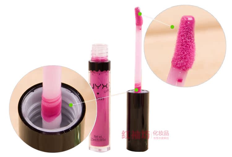 Mỹ trực tiếp NYX ống tròn son bóng cô gái ngọt ngào son bóng màu hồng cam màu hồng trong suốt trang điểm 	son bóng l.a color	