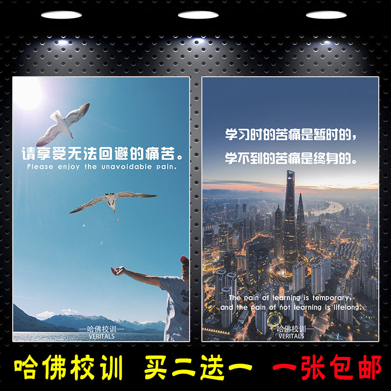 Harvard University School Training Slogan Wall Sticker Painting High School Students Examination of Self-discipline Struggle to Motivate Learning Poster