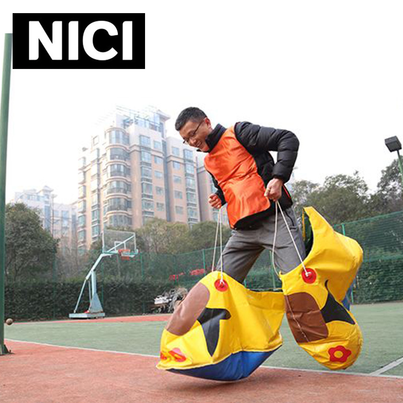 Fun Games props Happy big footed shoes large footrest Inflatable Caterpillar dynamic five-ring expansion of gaming equipment