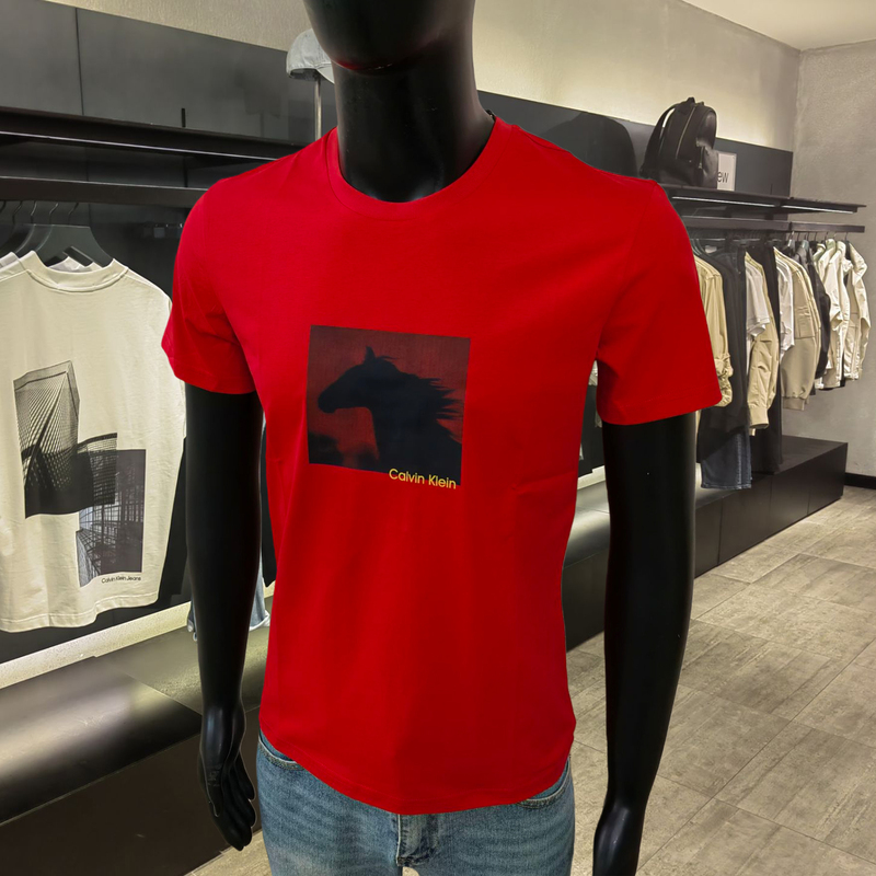{Outlet Selection} Ckt Shirt Men's 2026 New Model Year of the Horse Logo Print Round Neck Youth Ck Short-Sleeve T-Shirt Top