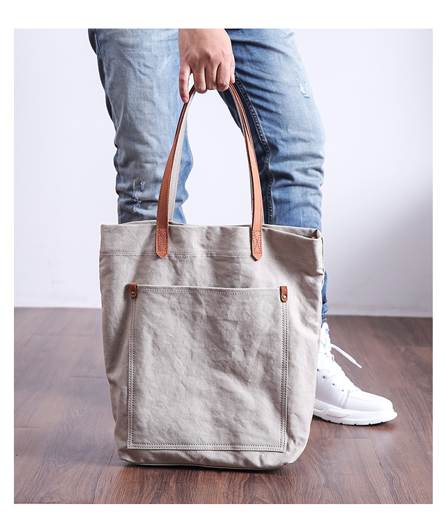 Ninetowns vải gốc nam túi xách vai Messenger túi xách nam tote túi mua sắm nữ túi dung lượng lớn thủy triều - Túi của con người túi da cá sấu