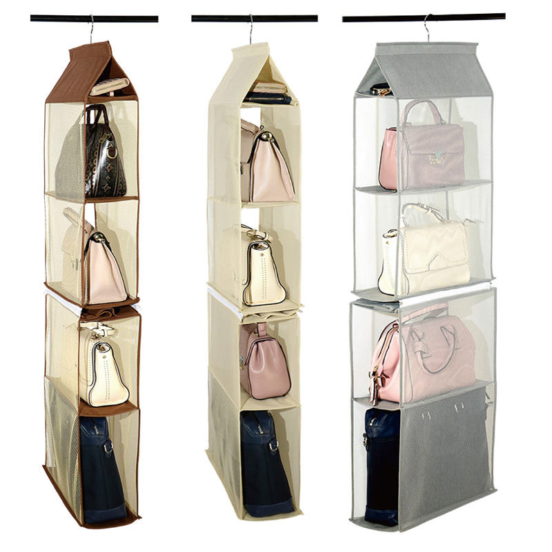 Bag containing hanging bag wardrobe suspended hanging bag Divine Instrumental Dormitory Wall-mounted Shelving multilayer cloth Art disposal pocket