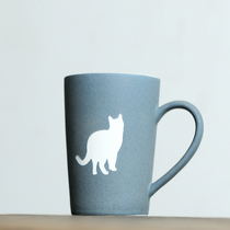 Mug with lid spoon Personal custom coffee cup (Cat series)Creative ceramic water cup cartoon cute