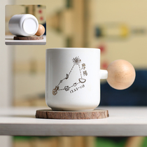 (Clearance only) (Find the constellation cup you need)Jingdezhen ceramic mug wood handle gold painting