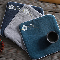 Baoli Fish pure cotton hemp tea towel Absorbent thickened Chinese style tea cloth Tea mat Kung Fu tea set Tea ceremony accessories