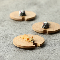 Polaroid Fish Bamboo Lid Wooden Lid with Spoon Hole and cup Accessory link without spoon hole