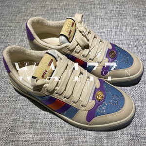 WA477 国内现货 Gucci 古奇小脏鞋棕色复古红绿条纹做旧运动板鞋