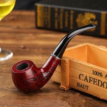 Red Sandalwood Smoke Bucket Handcrafted Tobacco Shred Special Bucket Old Smoke Bent Solid Wood Smoke Bucket Dry Smoke Bag Pan Portable Men