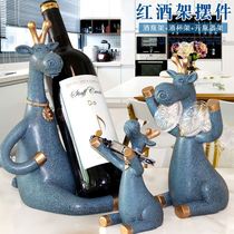 European wine rack wine home living room resin ornaments luxury decorations wrought iron crafts wine cabinet ornaments