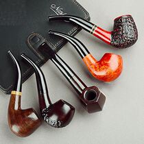 Elegant Smoke Bucket Mens Old Smoke Bag Solid Wood Handmade Black Sandalwood Smoke Pan Filter Cut Tobacco Bucket Cigarette Holder Special Accessories