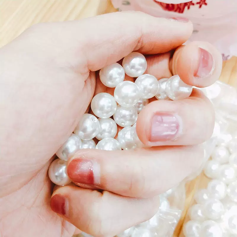 Beige beads pearl handmade, accessory, DIY