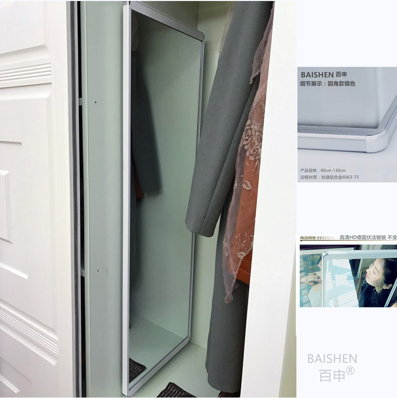 Gương mặc quần áo kiểu xuất khẩu 35 gương rộng tủ quần áo đẩy đẩy gương xoay tủ quần áo che giấu kính thiên văn - Gương gương trang trí nội thất