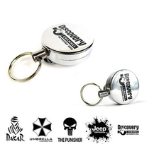 All metal shell keychain real steel wire easy pull buckle anti-theft anti-loss device telescopic buckle badge work card buckle