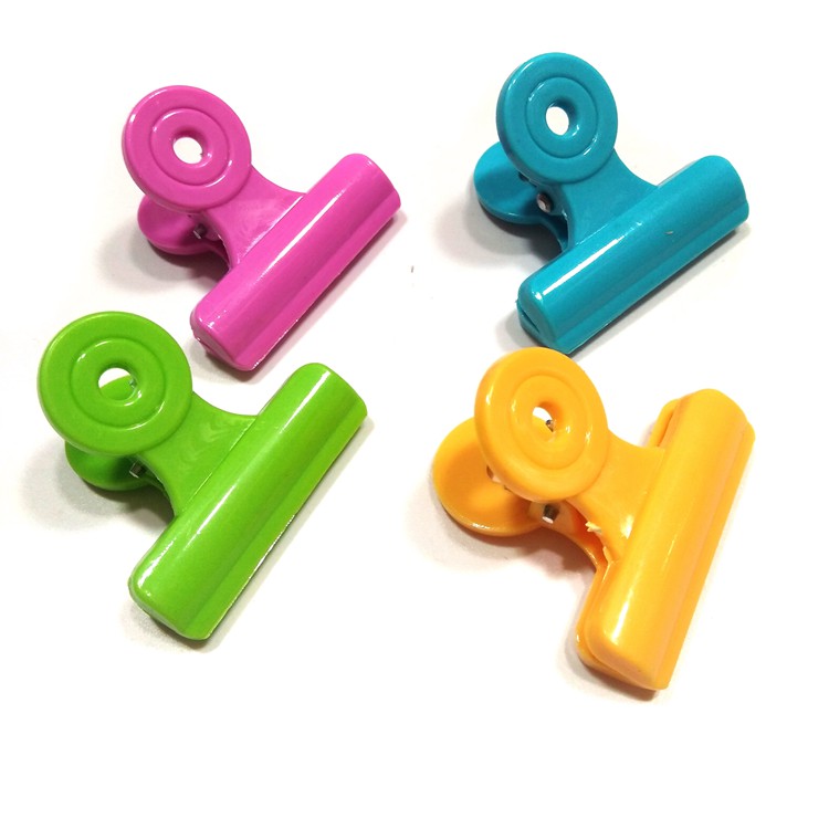 Flat mouth color plastic clip solid color round head data clip small clip round ticket clip bill clip data clip trumpet