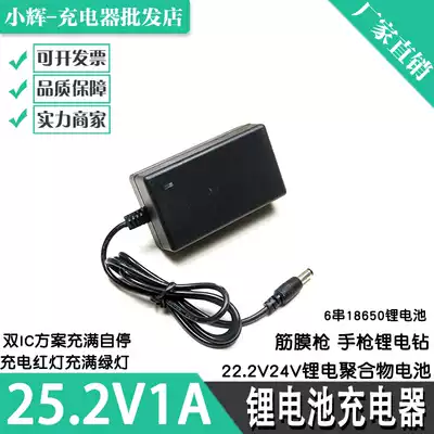 25 2V1A lithium battery pack charger 25v lithium drill polymer 6 six string battery vacuum cleaner 24V 22 2V