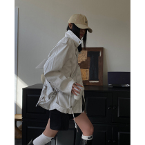 He Yimo retro heavy industry motorcycle leather jacket women 2022 winter new design sense niche zipper top