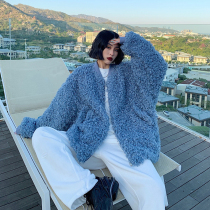 How to foam small crowdsourced pure coloured lamb wool jacket woman 2022 New advanced senses fashion 100 lap thickened blouses